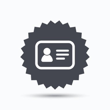 Kimlik kartı simgesi. Kişisel kimlik belgesi.