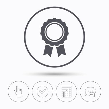 Madalya simgesi. Kazanan ödül amblemi işareti.