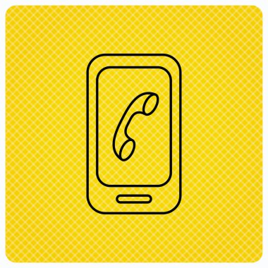 Akıllı telefon simgesi. Cep telefonu dokunmatik ekran işareti ile.