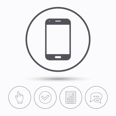 Akıllı telefon simgesi. Cep telefonu iletişim.