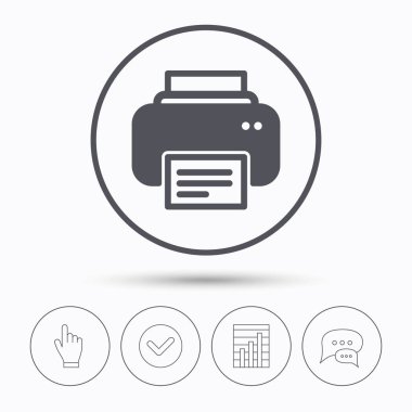 Yazıcı simgesi. Baskı teknolojisi işareti Makaleler.