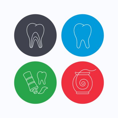 Diş, dentinal tübüllerin ve diş ipi simgeler.