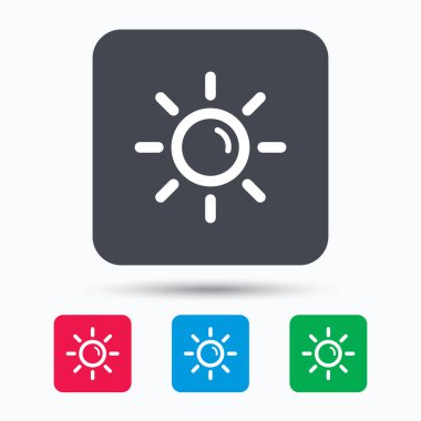 Güneş simgesi. Güneşli hava işareti.