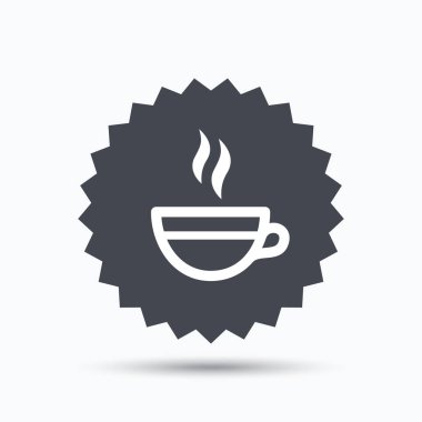 Çay Kupası simgesi. Sıcak kahve içecek işareti.