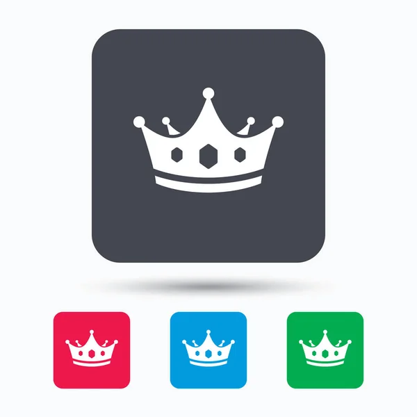 Het pictogram van de kroon. Koninklijke troon leider teken. — Stockvector