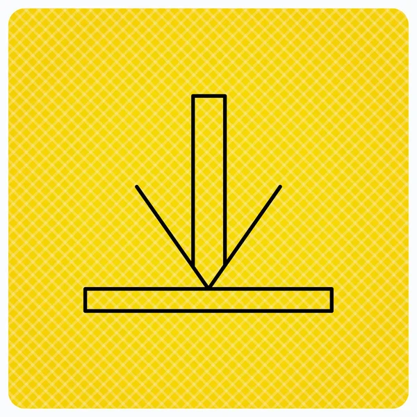 Download pictogram. Onderaan Pijl teken. — Stockvector