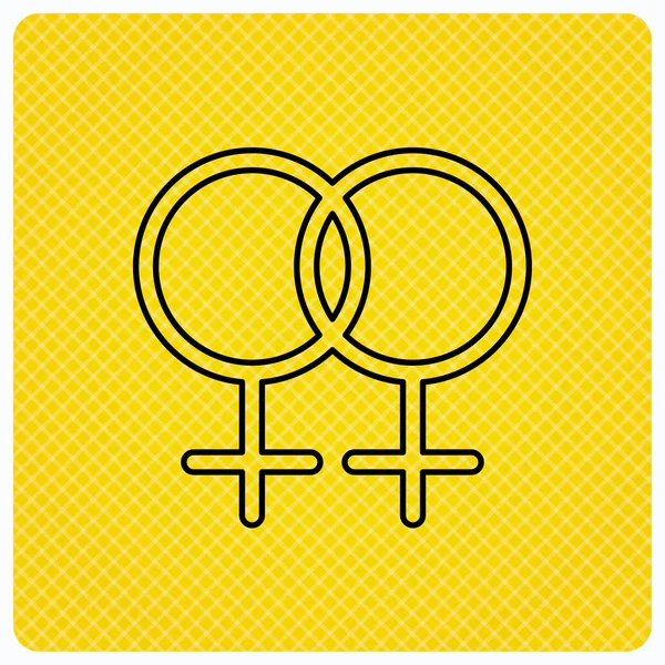 Икона любви лесбиянок. Гомосексуальный знак . — стоковый вектор