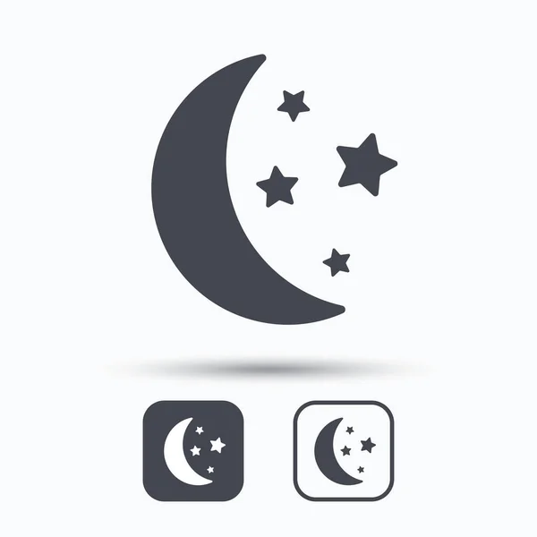 Hold és a csillag ikonra. Éjszakai alvás jele. — Stock Vector
