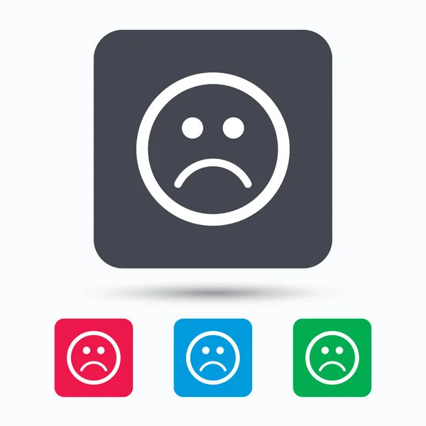 Droevige smiley icoon. Slechte feedback teken. — Stockvector