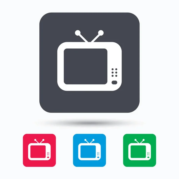 TV-Ikone. Retro-Fernsehschild. — Stockvektor
