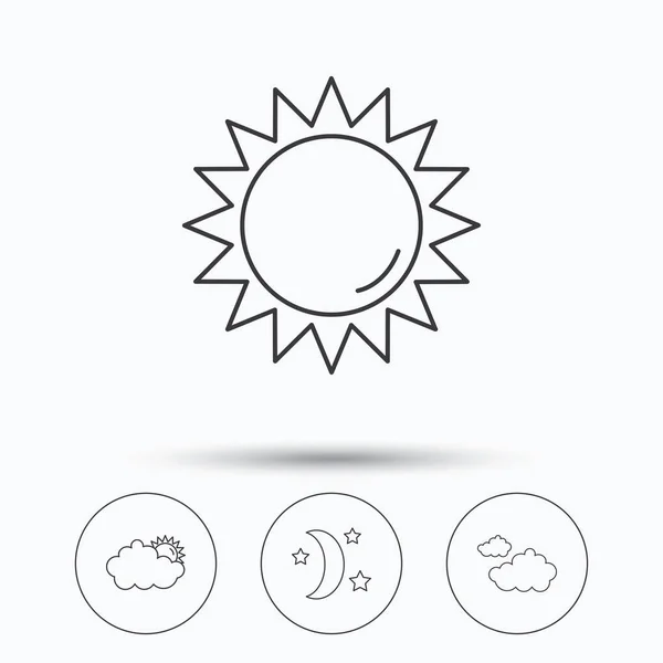 Weather, sun and cloudy icons. — Stock Vector