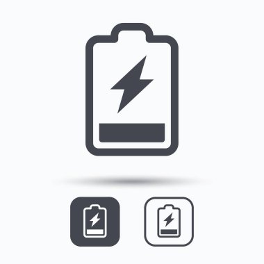 Pil güç simgesi. Akümülatör işareti şarj.