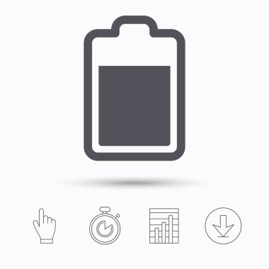 Pil güç simgesi. Akümülatör işareti şarj.