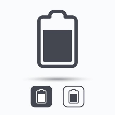 Pil güç simgesi. Akümülatör işareti şarj.