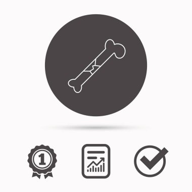 Kemik kırığı simgesi. Travmatoloji işareti.