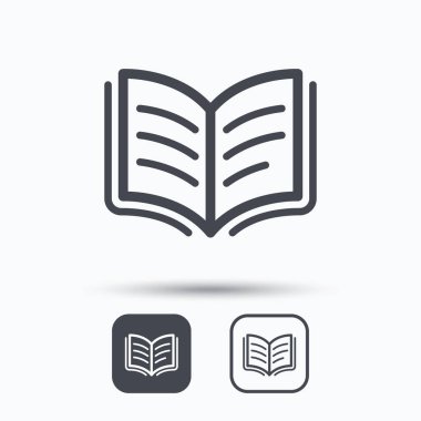Kitap simgesi. Çalışma edebiyat işareti.