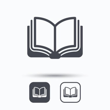 Kitap simgesi. Çalışma edebiyat işareti.