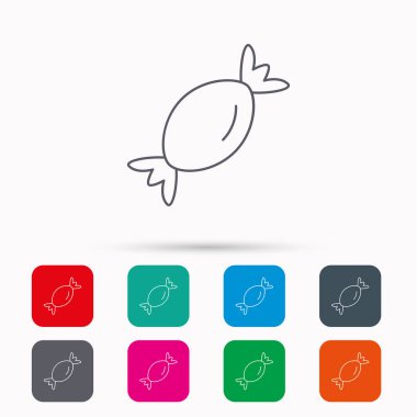 Şeker simgesi. Tatlı şeker lolipop işareti.