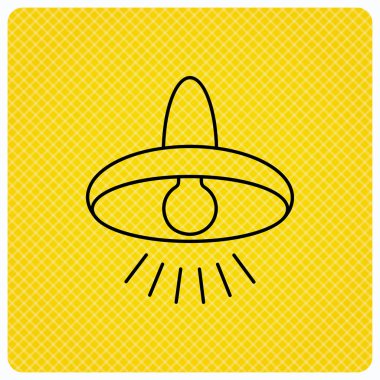 Tavan Lambası simgesi. Işık Aydınlatma işareti.