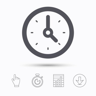 Saat simgesi. Makineyle ilgili seyretmek işareti.