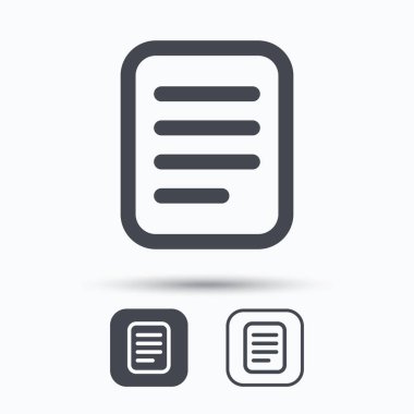 Dosya simgesi. Belge sayfa işareti.