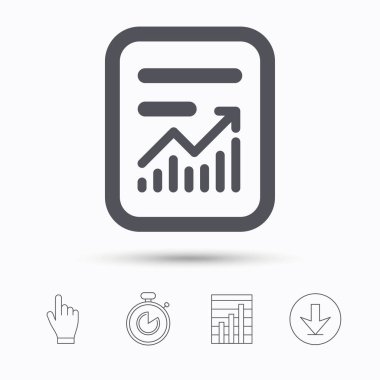 Rapor dosya simgesi. Belge sayfası istatistikleri ile.