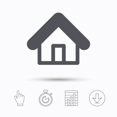 Ev simgesini. Ev bina oturum.