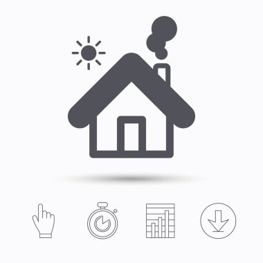 Ev simgesini. Ev bina oturum.