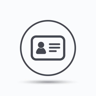 Kimlik kartı simgesi. Kişisel kimlik belgesi.