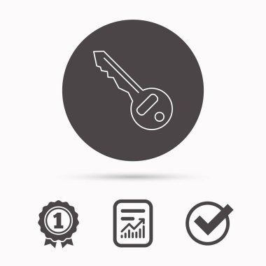 Anahtar simgesi. Kapının kilidini aracı işareti.