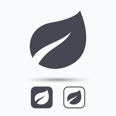 Yaprak simgesi. Taze organik ürün işareti.