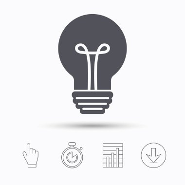 Ampul simgesi. Lamba aydınlatma işareti.