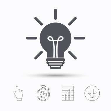 Ampul simgesi. Lamba aydınlatma işareti.