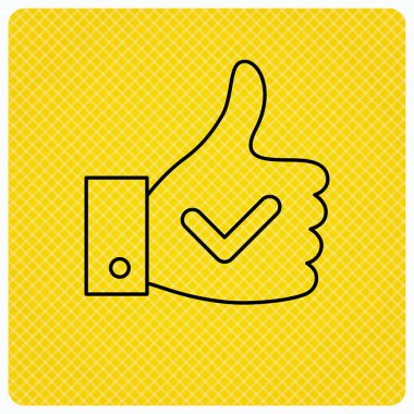 Yukarı gibi simge başparmak. Süper cool oy işareti.