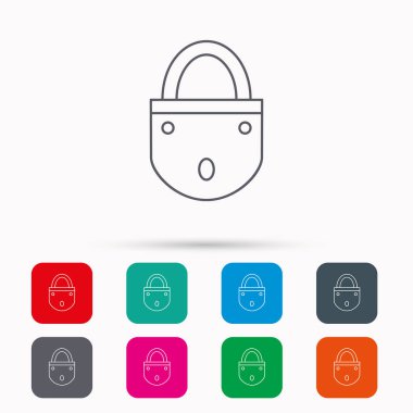 Kilit simgesi. Asma kilit veya koruma işareti.