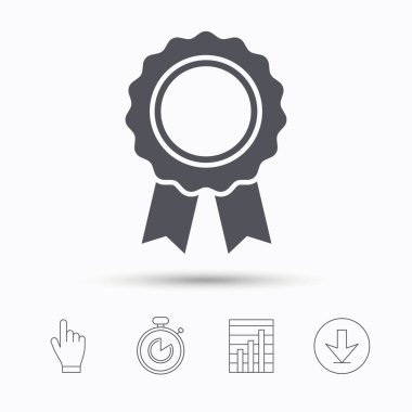 Madalya simgesi. Kazanan ödül amblemi işareti.