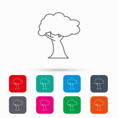 Meşe ağacı simgesi. Orman ahşap işareti.