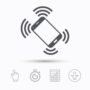 Akıllı telefon arama simgesi. Hareket eden telefon.