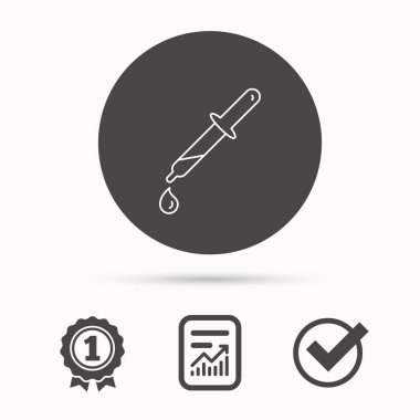 Pipet simgesi. Laboratuvar analiz işareti.