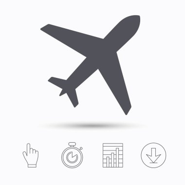 Uçak simgesi. Uçuş taşıma işareti.