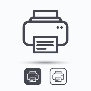 Yazıcı simgesi. Baskı teknolojisi işareti Makaleler.