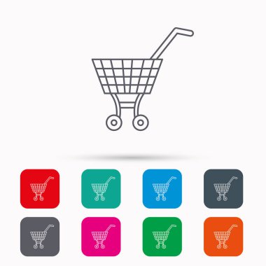 Alışveriş sepeti simgesi. İşareti satın alma piyasa.