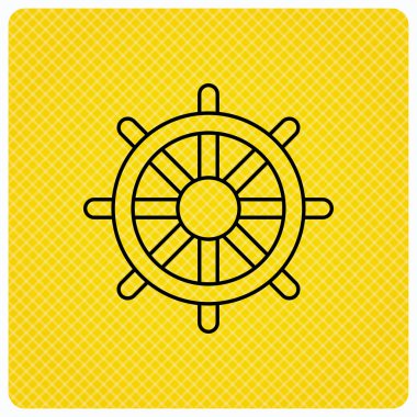 Gemi direksiyon simgesi. Kaptan dümen işareti.