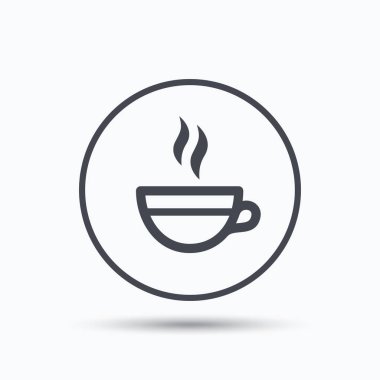 Çay Kupası simgesi. Sıcak kahve içecek işareti.