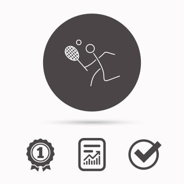 Tenis simgesi. Raket topu işareti ile.