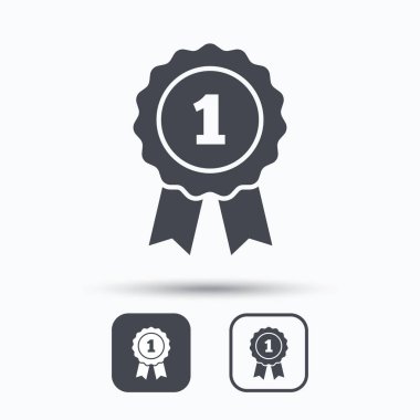 Kazanan madalya simgesi. Ödülü amblemi işareti.