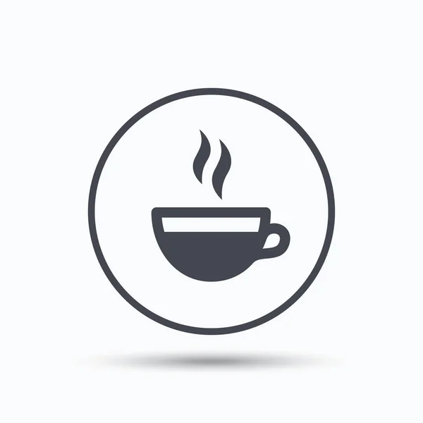 Кофейная чашка. Вывеска с горячим чаем . — стоковый вектор