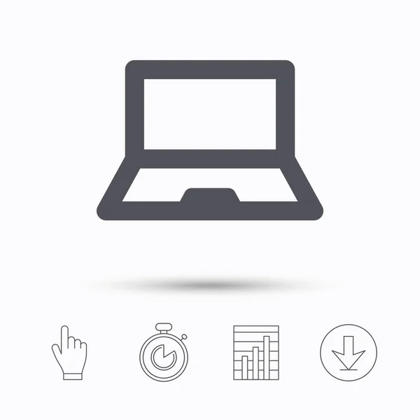 Sajátgép ikonra. Jegyzetfüzet vagy laptop pc jel. — Stock Vector