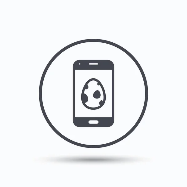 Dinosaur egg icon. Smartphone device symbol. — Stock Vector