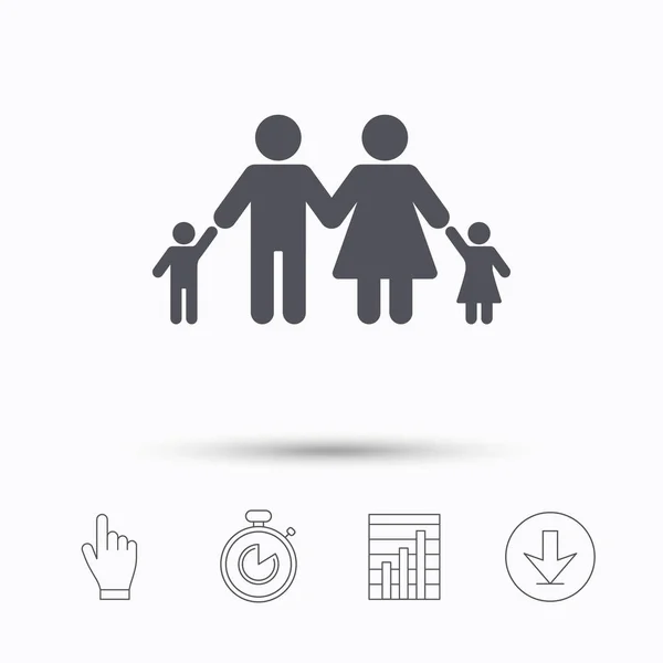 Εικονίδιο οικογένεια. Πατέρα, μητέρα και παιδί σημάδι. — Διανυσματικό Αρχείο